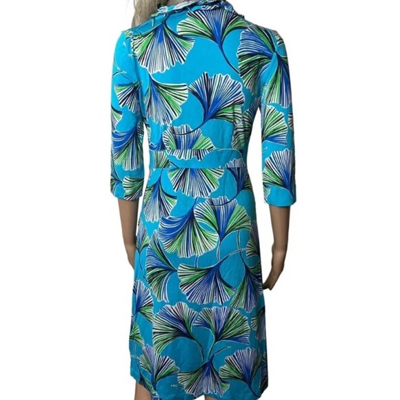 Lilly Pulitzer Sz XS BLAYNEY 3/4 Length Sleeve Ruffle Neck Dress - Picture 5 of 9